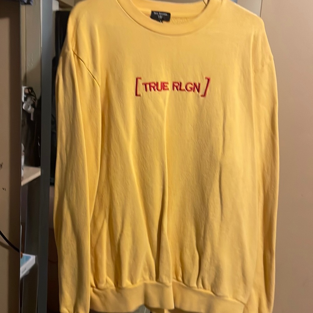 Yellow true religion pullover